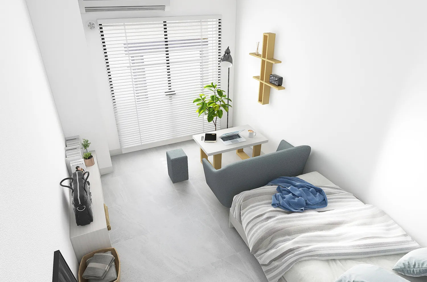 一人暮らし6畳ワンルームの「最低レイアウト」を、より広く変えるコツbizSPA