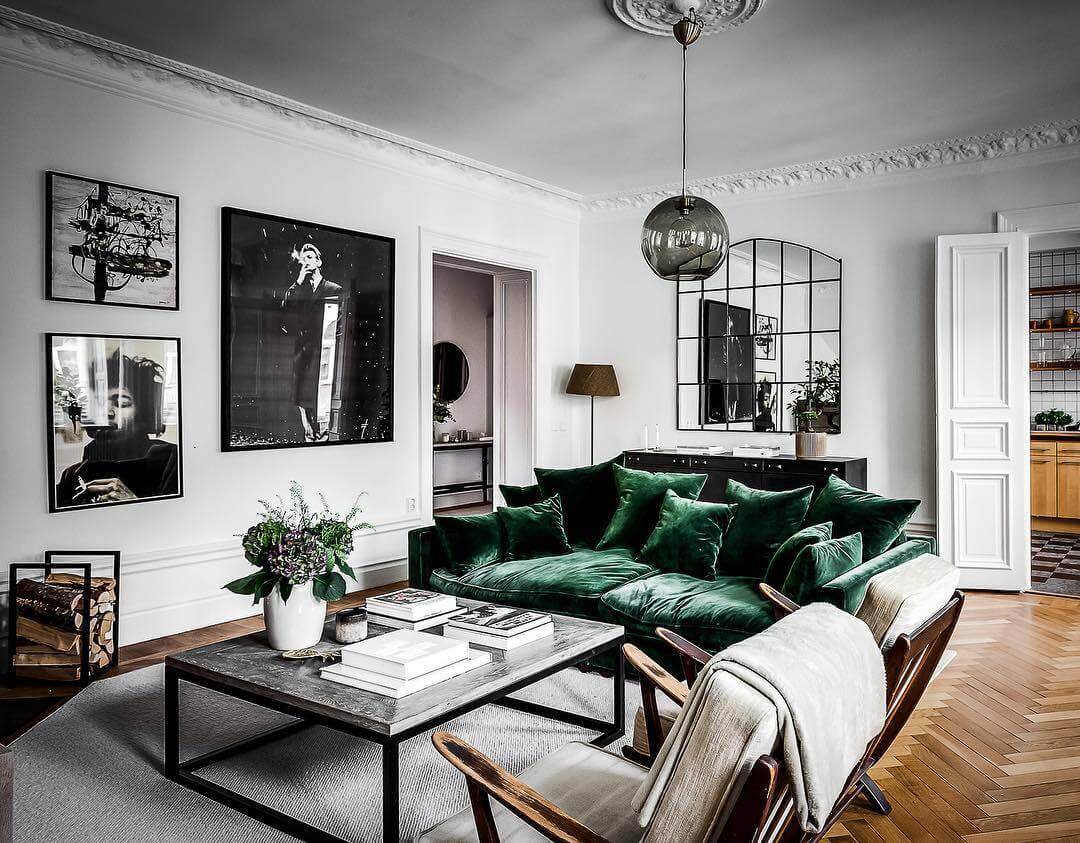 グレーを基調にコーディネートされたモダンなリビングルーム。北欧風インテリアのイラスト素材114774697- PIXTA