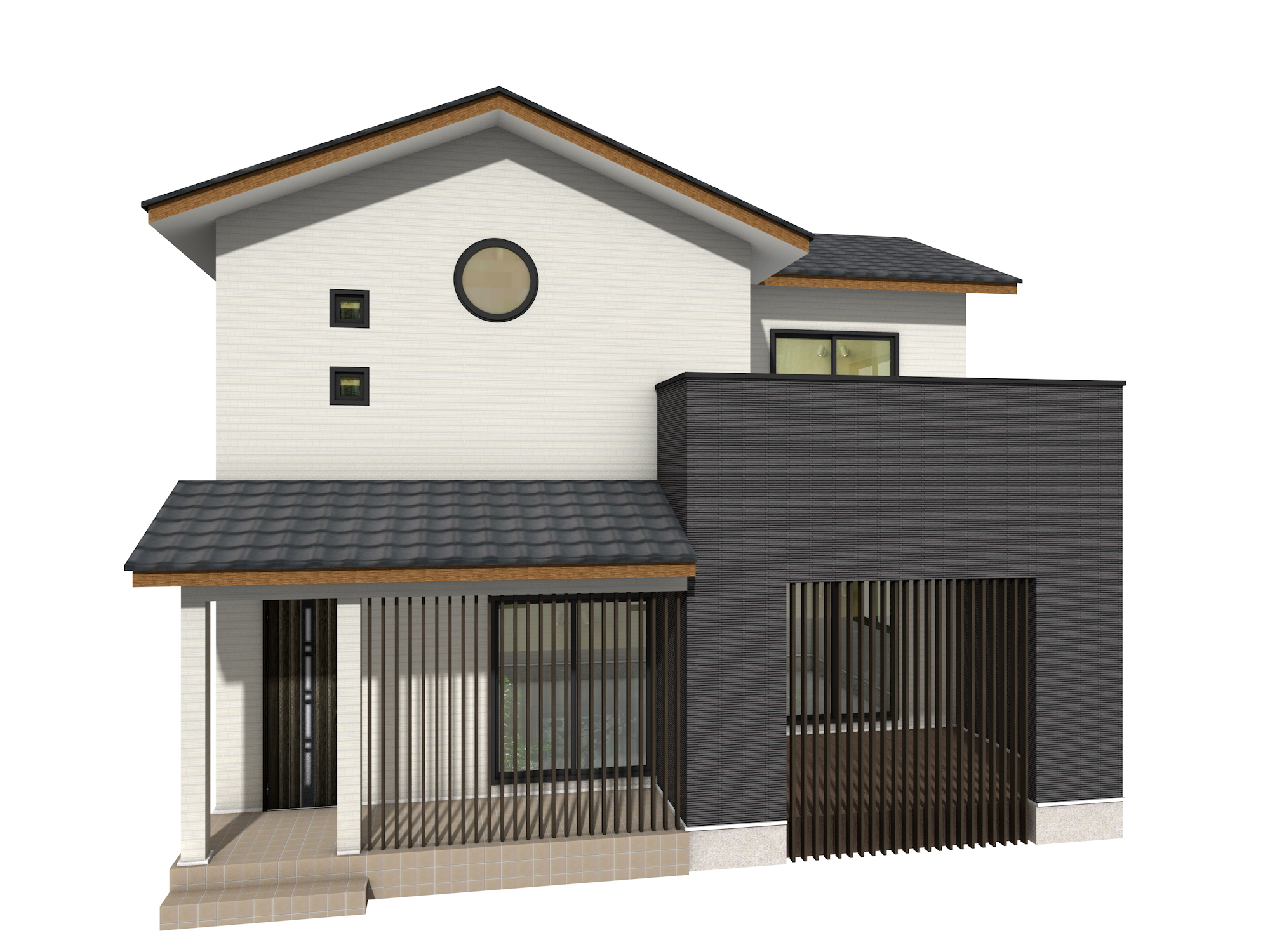 モダンな洋風の家 ひたちなか市 Ｋ様邸茨城県水戸市の注文住宅自然素材の家なら水戸市のプライムホーム フリープラン 自遊設計 を専門に行う注文 住宅ハウスメーカ