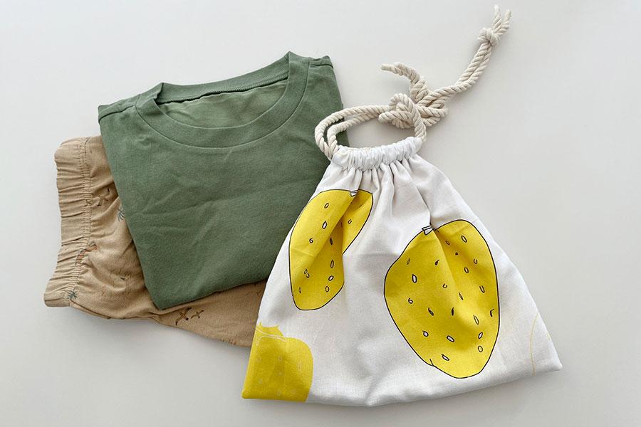 給食袋の作り方裏地あり・フリルあり、両引き 両ひも で簡単に！KANAMARI かなまり