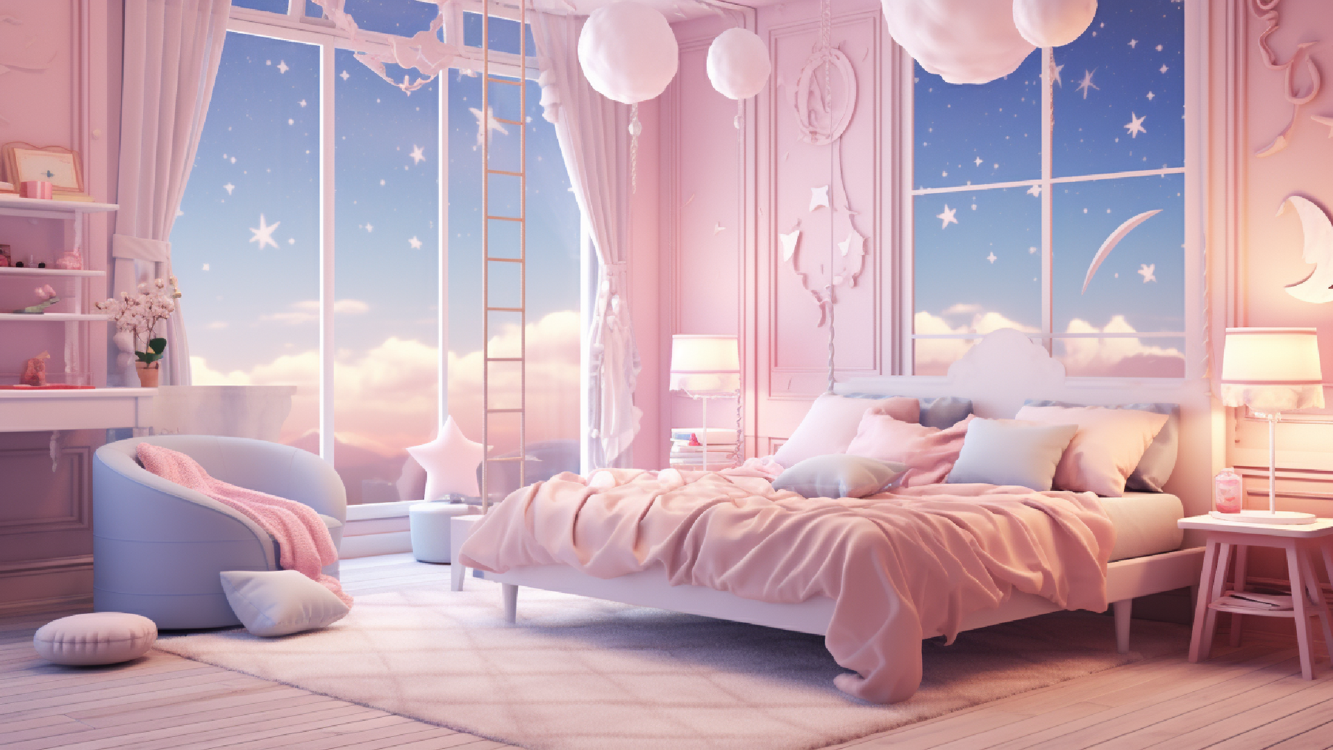 配信背景 無料版あり 6色！かわいいオーシャンビューのお部屋 - 花見柚子@場景受付中 - BOOTH