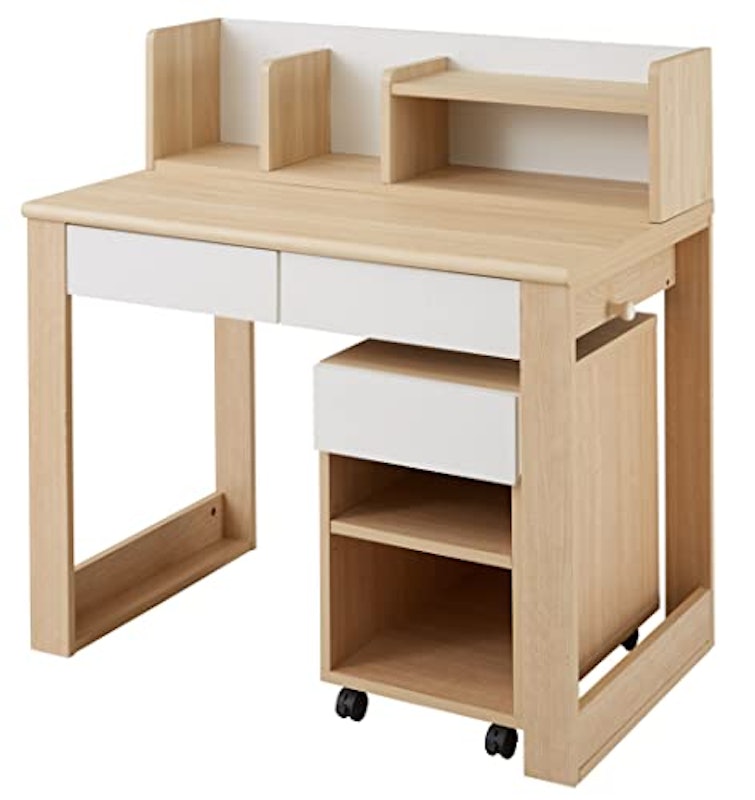 JK-PLAN 勉強机 シンプル 大学生 中学生 キャスター付き 折りたたみ 大人 デスク おしゃれ 収納 棚 机 北欧 白 ホワイト 書斎 パソコン: うさぎ屋 インテリア&DIY - 通販 - Yahoo!ショッピング