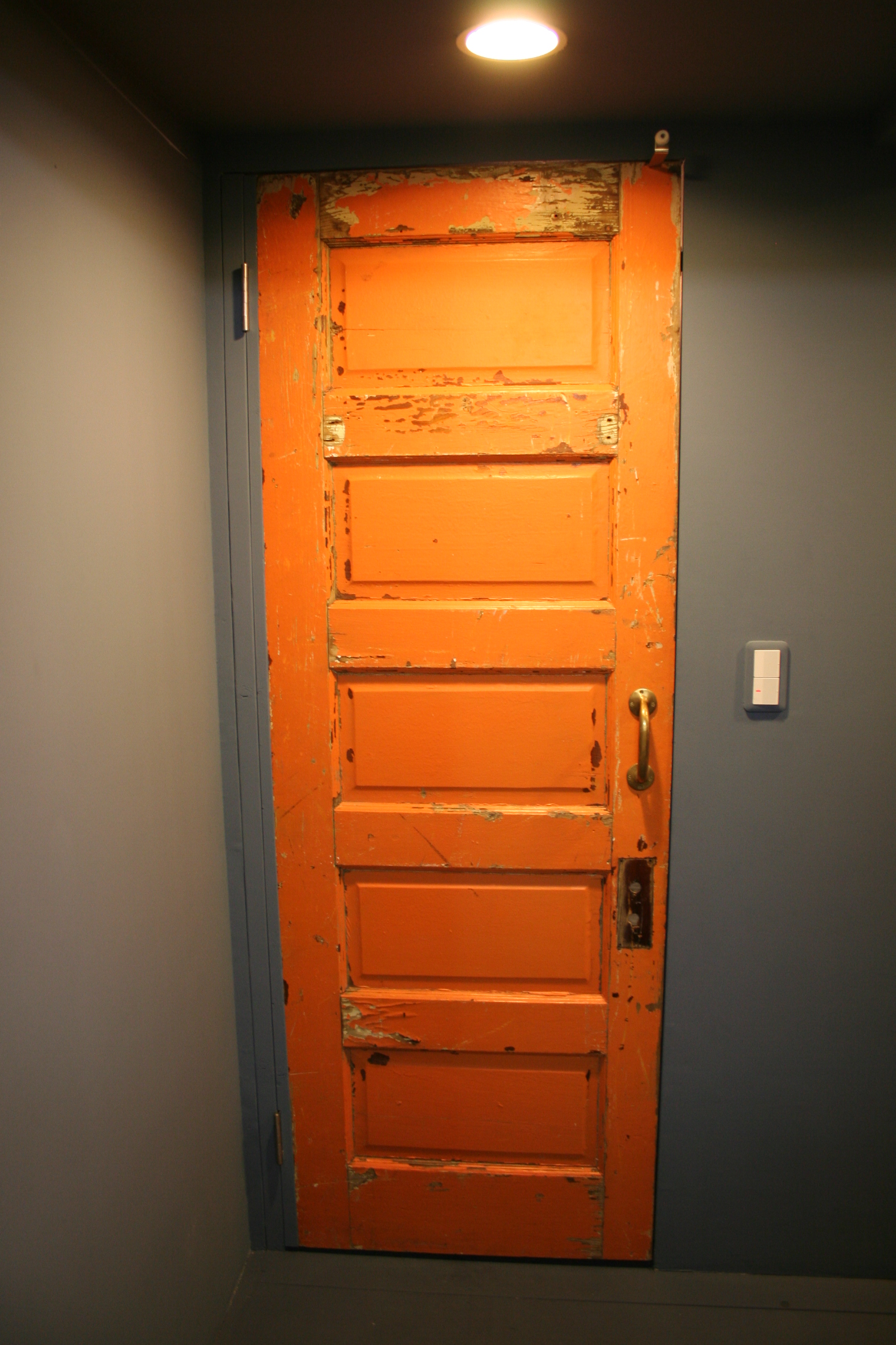 洗面室のドアを塗装できるおしゃれなドアに取り替えました