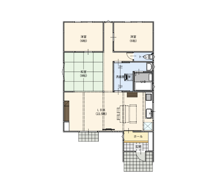 平屋間取りプラン シニア夫婦2人暮らし平家工房みとも