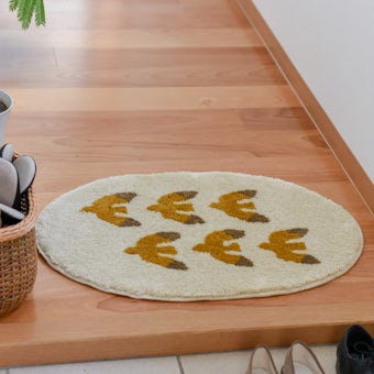 玄関マット 33×33cm 室内 スムージー玄関 マット アクセントマット 屋内 円形 おしゃれ かわいい ふわふわ インテリア リビング 寝室洗面所: リビングート ANA Mall店ANA Mallマイルが貯まる・使えるショッピングモール