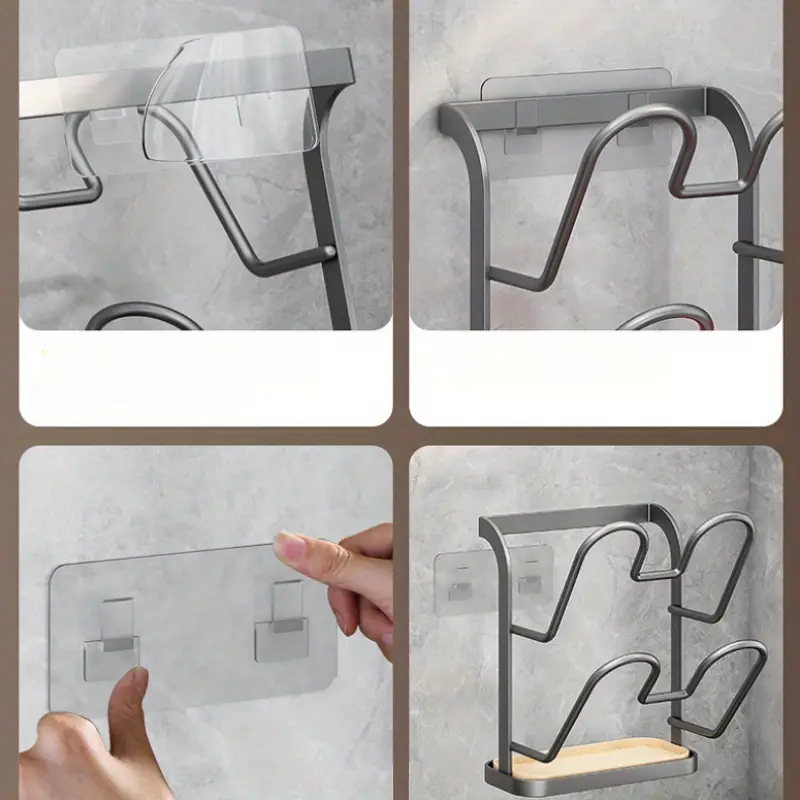 楽天市場 鍋ふた 収納 鍋の蓋掛け リッド 4個組 シンク下鍋蓋フック 鍋蓋ホルダー 鍋フタ フライパン蓋 スタンド 日本製 鍋蓋ラックコンパクト 目立たない 引出し 内側 粘着テープ 浮かせて収納: リビングート 楽天市場店