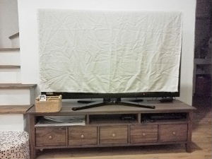 ダイソー テレビカバーの商品を使ったおしゃれなインテリア実例RoomClip ルームクリップ