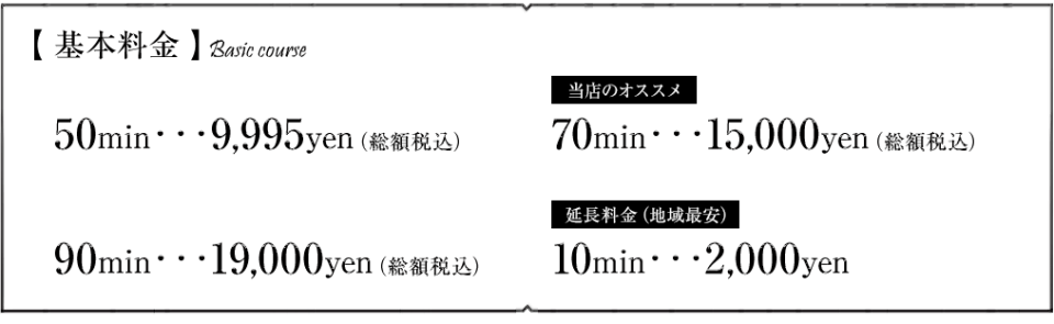 料金システム｜多恋人（福富町/ソープ）