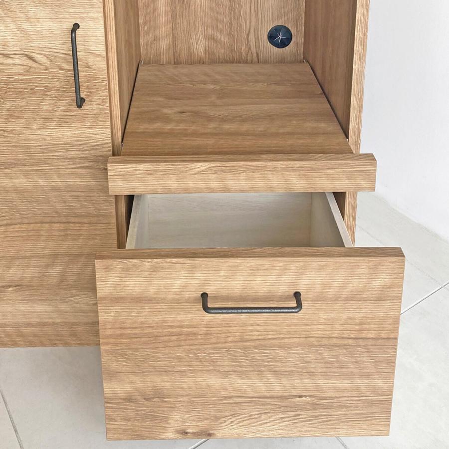 おしゃれなヴィンテージ風カウンター上収納ガラス扉 幅60ｃｍ高さ25cmダークブラウン MUD-6067DBRニトリネット 公式家具・インテリア通販