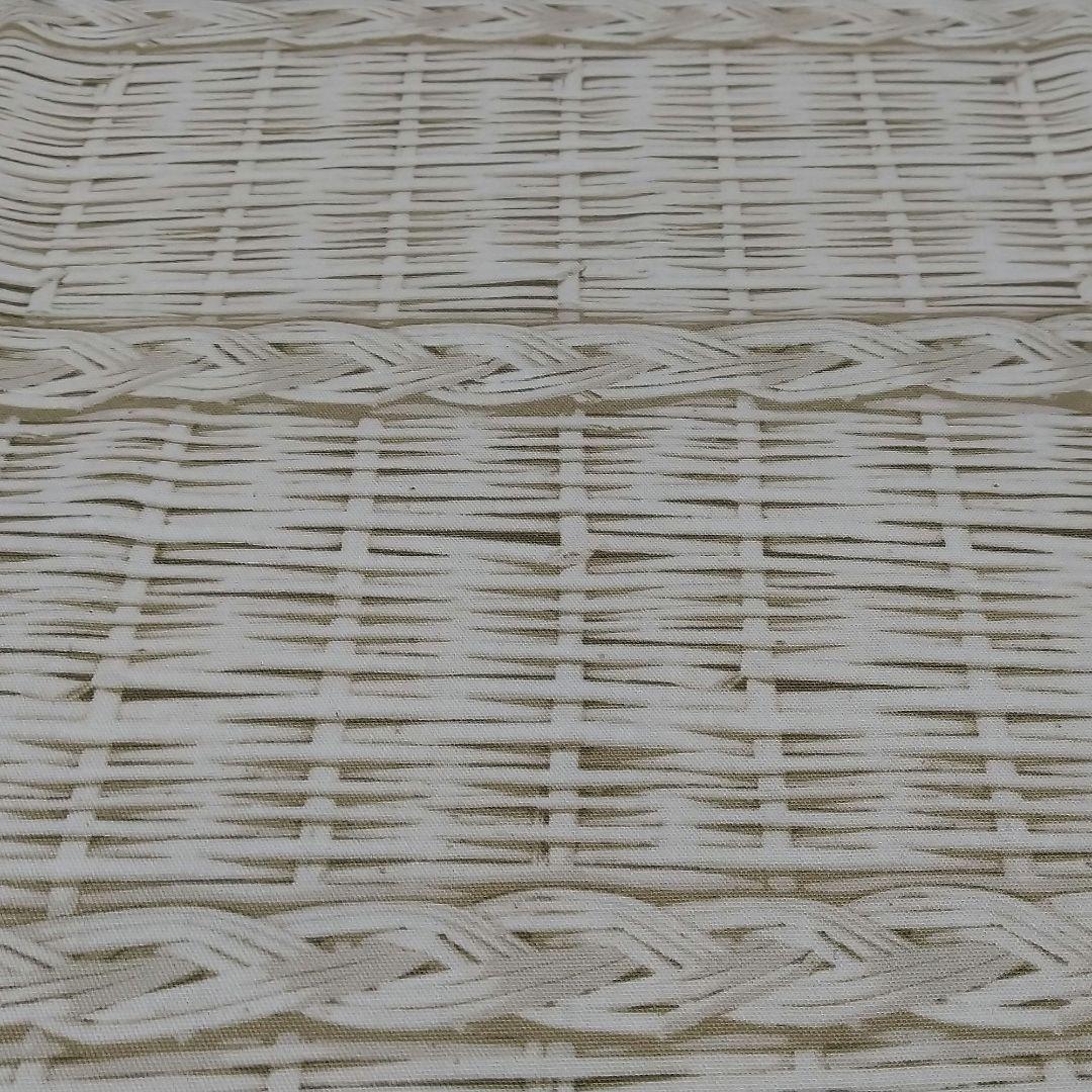 １ｍ格子状のバスケット柄はぎれ布オックス綿☆生地☆かご柄☆彡籠カゴ編みベージュ - メルカリ