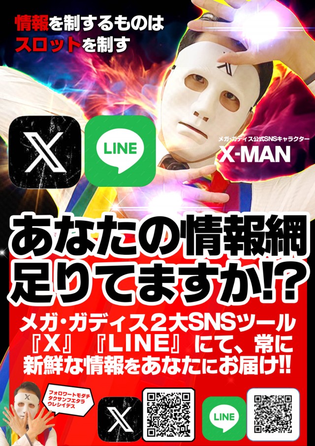 千葉優良店】メガガディス（Aﾗﾝｸ）評判・イベント。ハイアンドローな設定！？船橋の超有名店 : パチンコ・パチスロ優良店情報