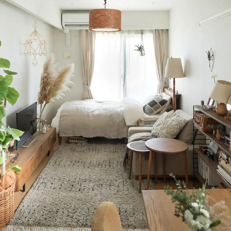 ワンルーム・1K 一人暮らしの部屋のレイアウトとインテリア例 ～6畳・7畳・8畳・9畳・10畳・12畳～a.flat 風が運ぶ、自然の贈りもの- 目黒通り・新宿・大阪梅田 グランフロント北館