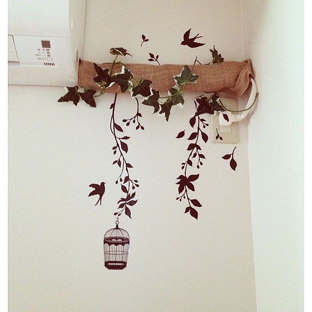 セリア エアコンの配管隠しの商品を使ったおしゃれなインテリア実例RoomClip ルームクリップ