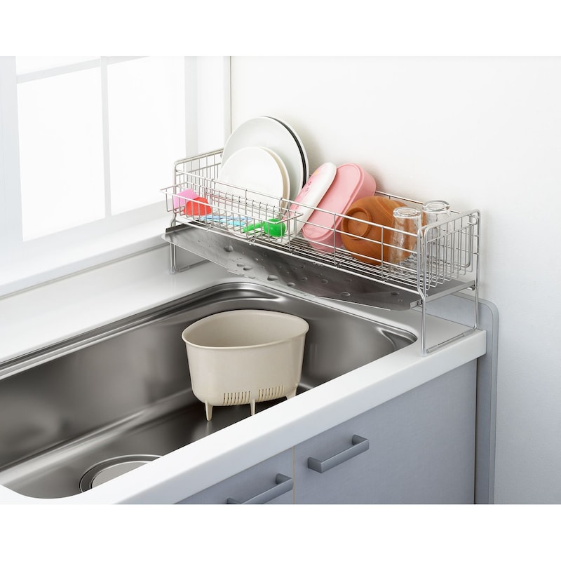 楽天市場 購入者さんさんの公式ショップ 正規品 水切りラック シンク上 燕三条 水切りかご レオパレス 白 かわいい 一人暮らし 狭いキッチンワンルーム コンパクト グラス 食洗機 新生活 単身 ラック レオパレス21 ミニキッチン 収納 水切りカゴ シンク内 まな板 伸縮