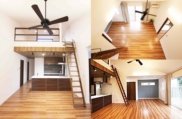 おしゃれな2階の大空間 勾配天井のあるリビングルーム : 注文住宅ブログ 大阪京都で注文建築専門の工務店は匠建枚方