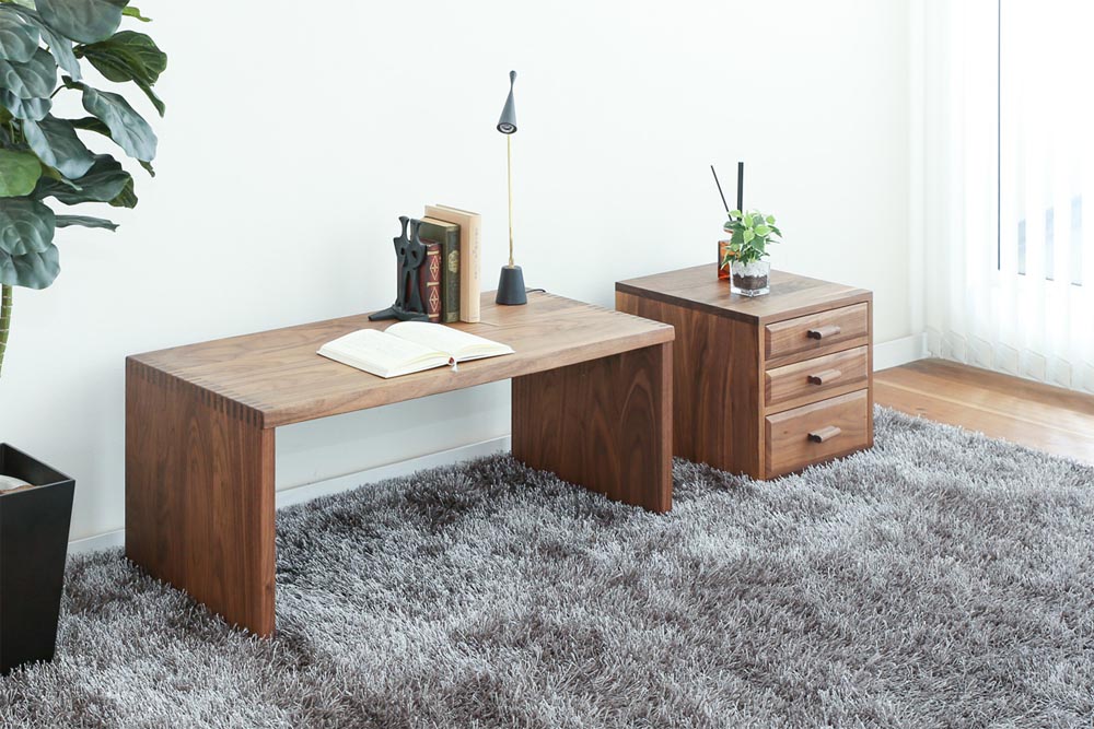 古家具 和ヴィンテージ 文机 座机 書き物机 昭和レトロ 抽斗2杯 作業台