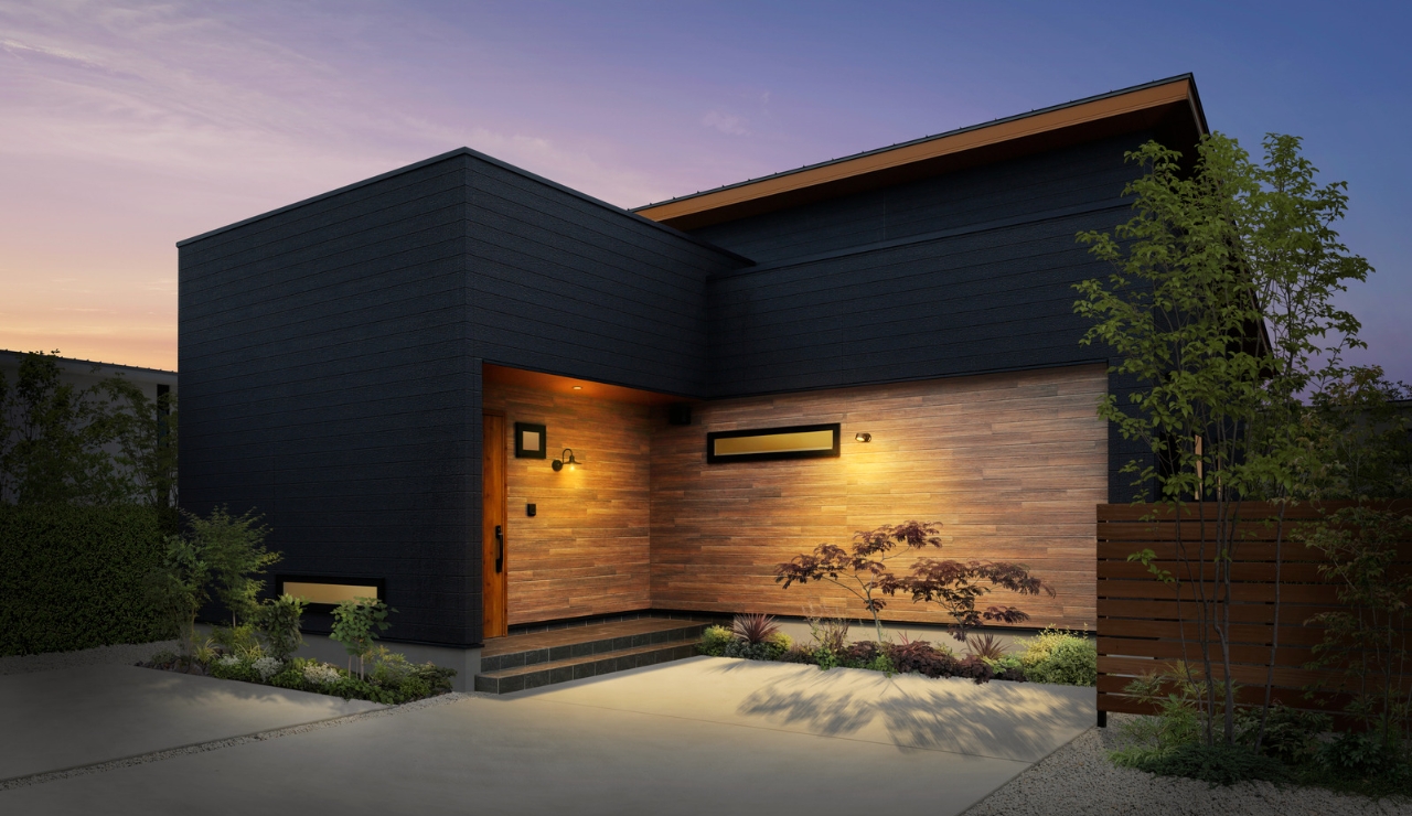 おしゃれな和モダンの外観 和モダンな家づくりのポイントをご紹介重量木骨の家