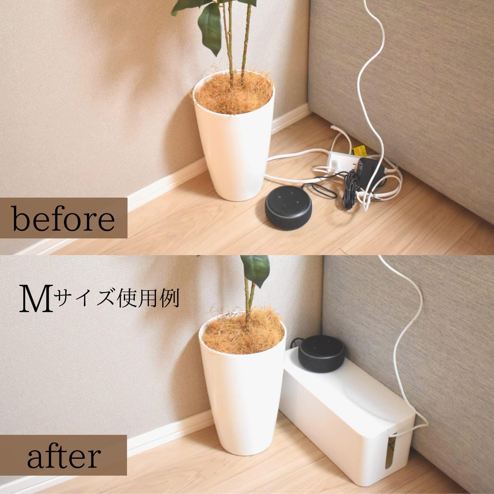 コンセントカバー コードケース コンパクト タップ収納 コード収納 スリム 配線カバー ケーブル 収納 ボックス ルーター収納 目隠しケーブルボックス 小 大型 リビング おしゃれ 木製 ホワイト ブラウン 小サイズ 大サイズ 全5色組立品 完成品が選べるSANWASUPPLY