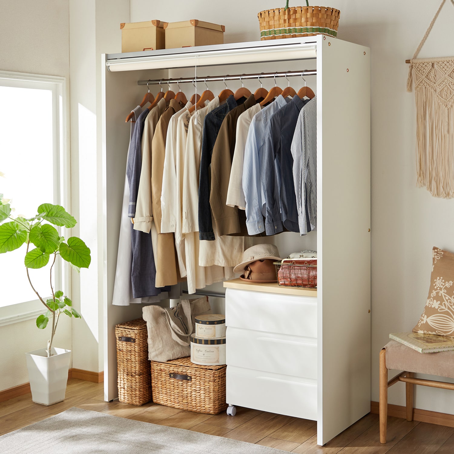 つっぱりロールスクリーン 幅90cm 遮光一級タイプ