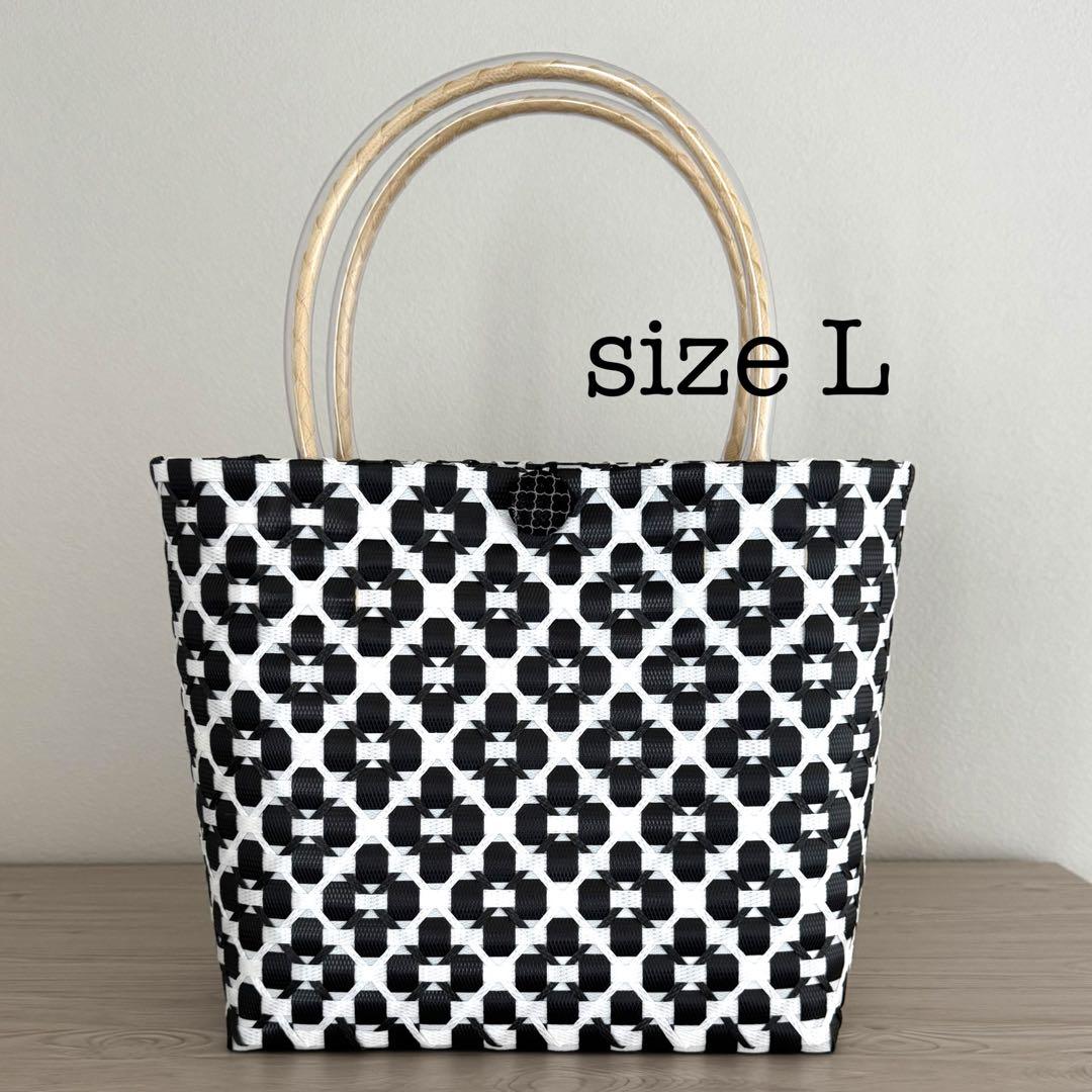 ☆手提げ型プラカゴ☆ 花柄 ブルー ライトベージュKapurago