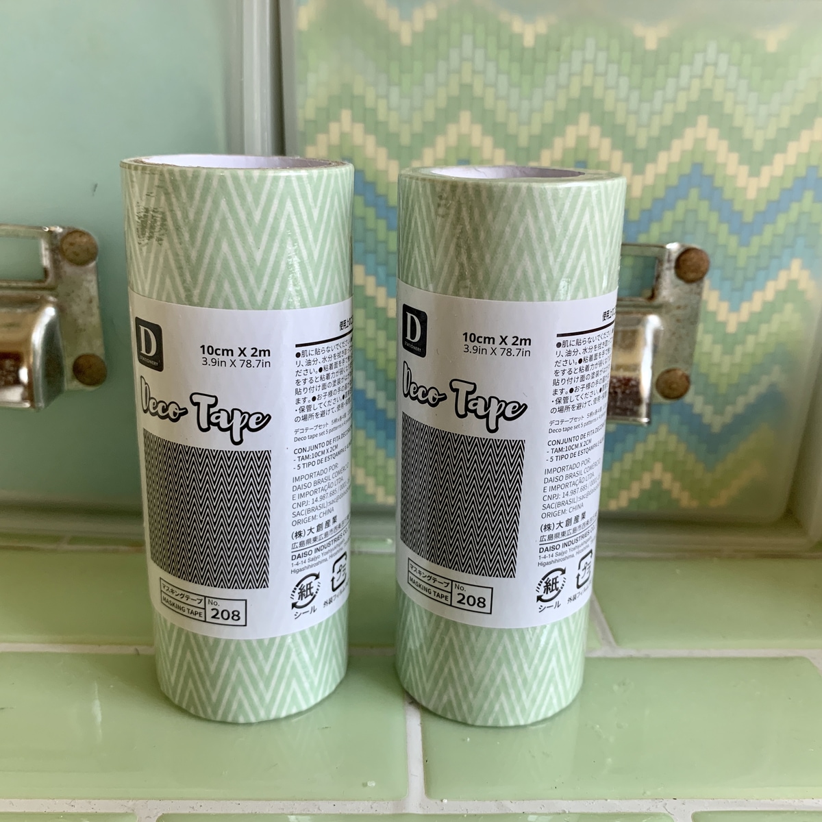 鏡をマスキングテープ＆シールでデコってみた♪ DIY徒然珈琲