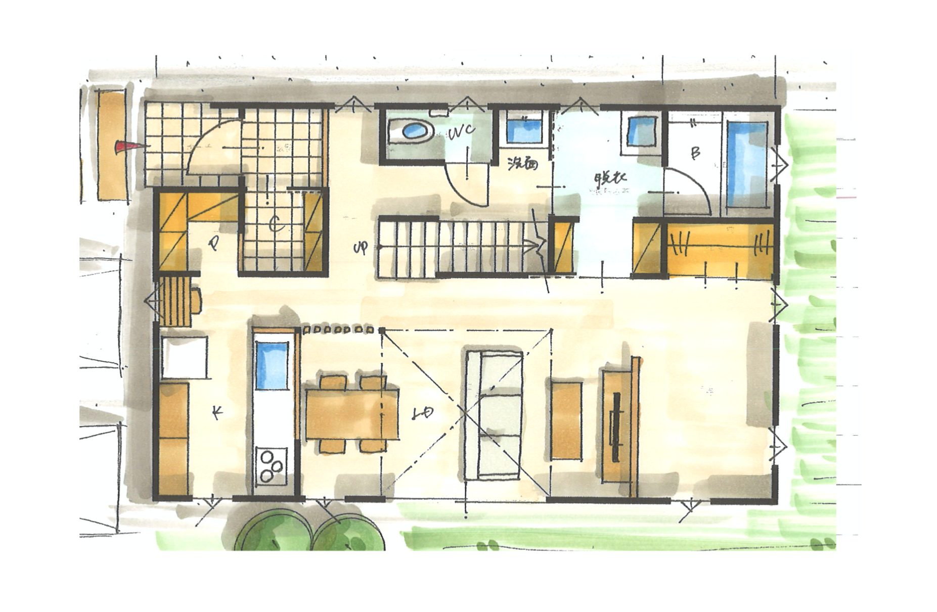 2階に和室が2部屋ある家施工事例豊岡市で新築・注文住宅を建てるならクレスへ。豊岡市で新築モデルハウス展示中