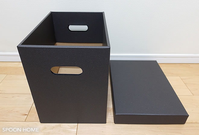 Amazon無印良品 ワンタッチで組み立てられるダンボールスタンドファイルボックス5枚組 A4用・ダークグレー 38708636ボックスファイル文房具・オフィス用品