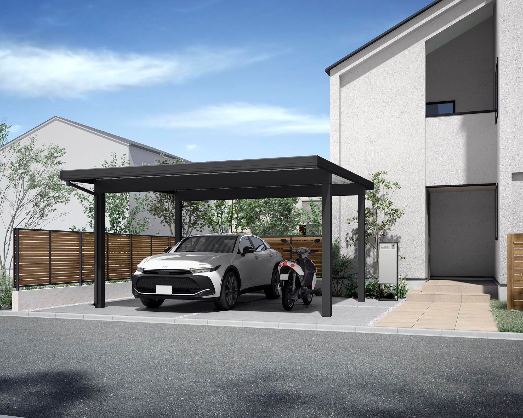 正規 LIXIL木製調 カーポートSC 後方支持2台用 カーポートを値引47%工事販売 - 東京神奈川千葉埼玉茨城