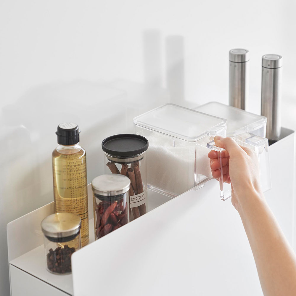 Yamazaki 隠せる調味料ラック タワー ホワイト 6003