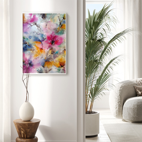 単品 33×43cm アートパネル 枠付き フレーム絵画 北欧 ポップ カラフルイラスト ファンシー アートポスター 壁掛け インテリア絵画ウォールデコ