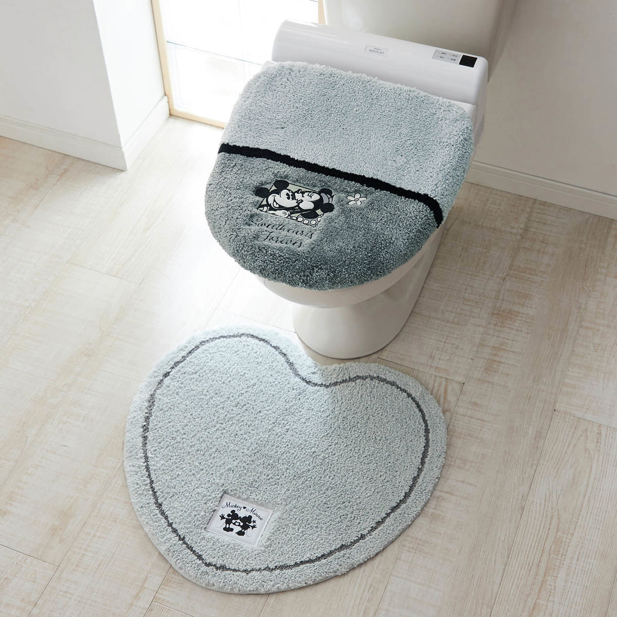 トイレマット セット おしゃれ 通販 洗浄便座 暖房便座 U型 O型 兼用 トイレカバー 2点セット シンプル モノトーン 洗える 洗濯可 丸洗い 白黒 グレー Saltoru ソルトル OKATO オカトー トイレ用品 -BACKYARD FAMILY - プレゼント＆ギフトのギフトモール