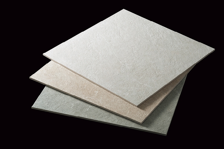 施工例：ライムストーン調のタイルで雰囲気ある玄関にタイル販売の専門サイトならタイルパーク