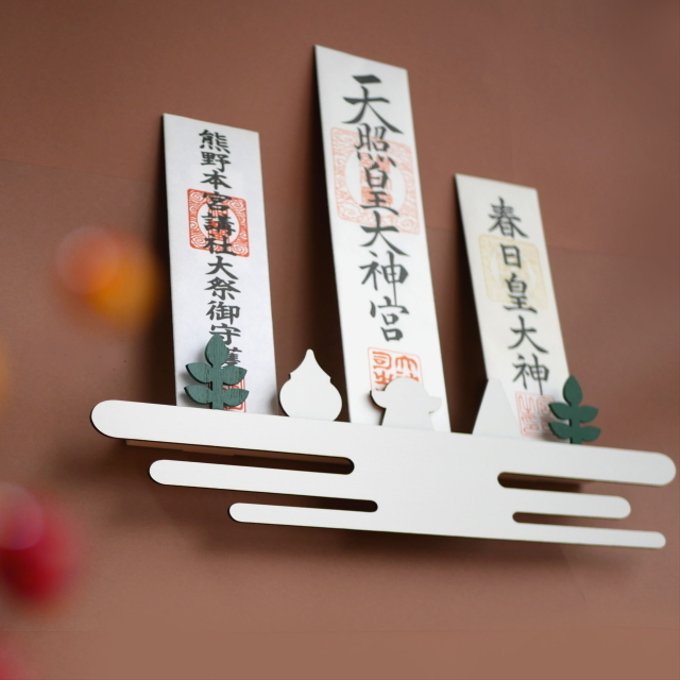 ＭＮＭ37ねがい神棚 雲デザインのおしゃれでかわいい インテリア神棚 超軽量なので付属画鋲でお取付もラクラク設置 壁掛けラック・ウォールシェルフamtea アムティー通販 16938389Creema クリーマ