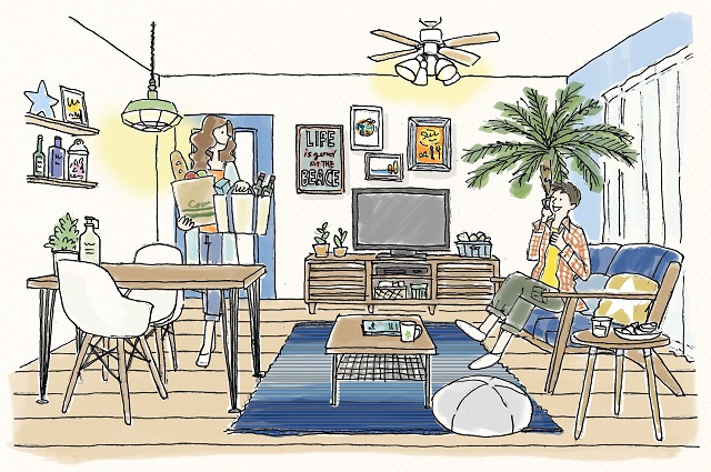 LED付き・安心の日本製エジソン型 LED付き 西海岸風 レトロマリンランプ - Anchor