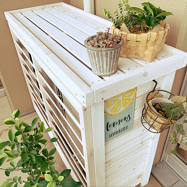 耐久性抜群！樹脂製 エアコン室外機カバー ボーダースタンダードタイプDIYショップRESTA