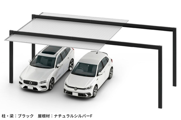 千葉県佐倉市 梁延長カーポートで使いやすく。モノトーンでまとめたモダンなエクステリアエクステリア 外構の専門店千葉のガーデンファクトリー ホコ