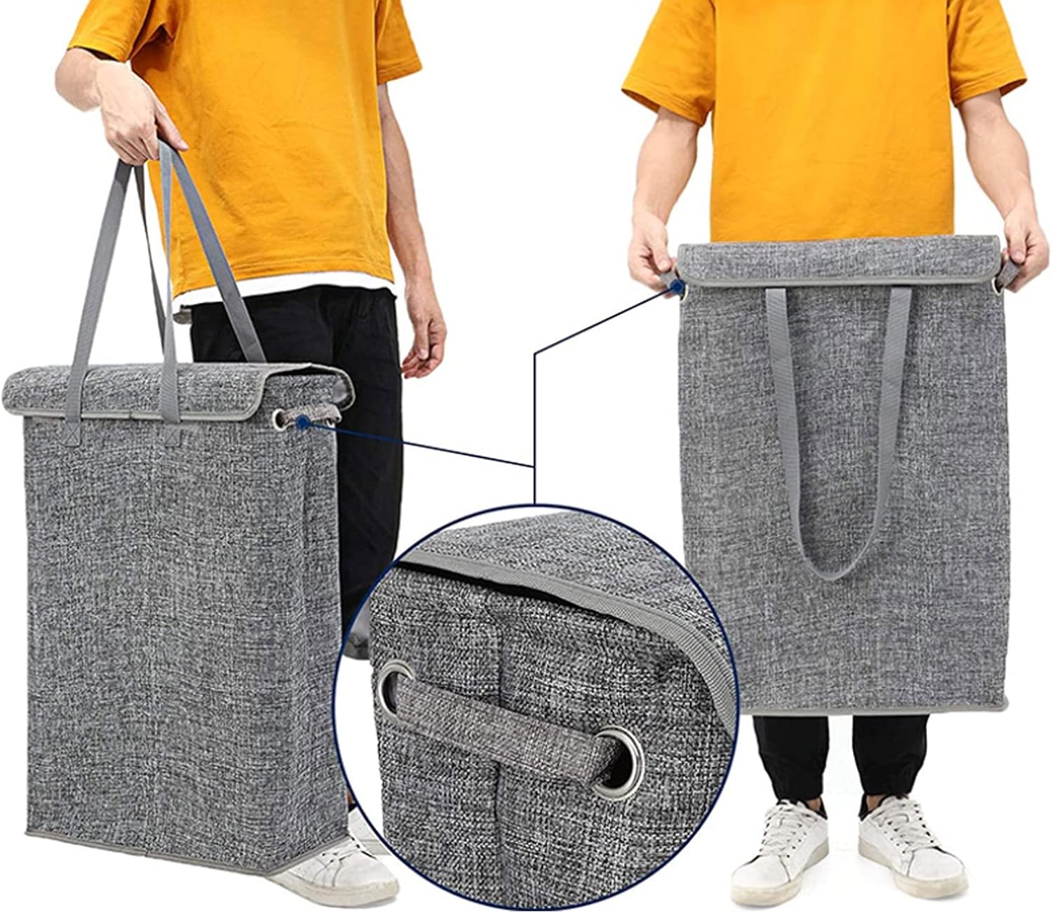 蓋付きプラスチック製ランドリーバスケット、カットアウトハンドル付き省スペースランドリーバスケット、洗濯ビン、汚れた衣類収納。 アイデアに溢れたキッチン 収納アイテム特集通販ココチのくらし雑貨店 本店キッチン収納