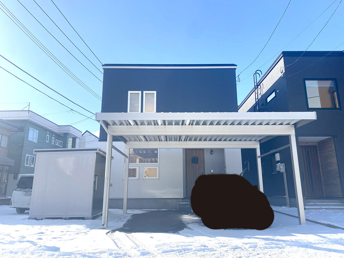 組み合わせを工夫したカーポートと倉庫アイディアいっぱいお庭ブログ