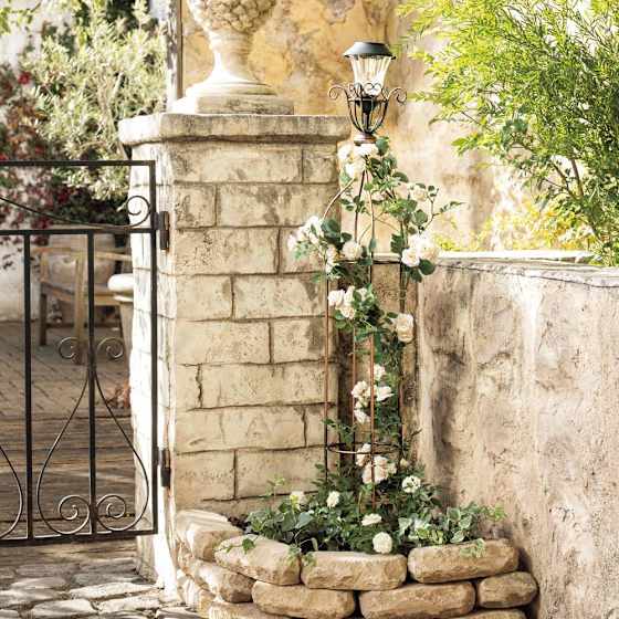 昼夜華やか 四角いプランター付き外灯 ポスト プレート付き ソーラーライト 庭園灯 玄関灯 欧風 LEDライト 街灯 工事不要送料無料Nester ネスター