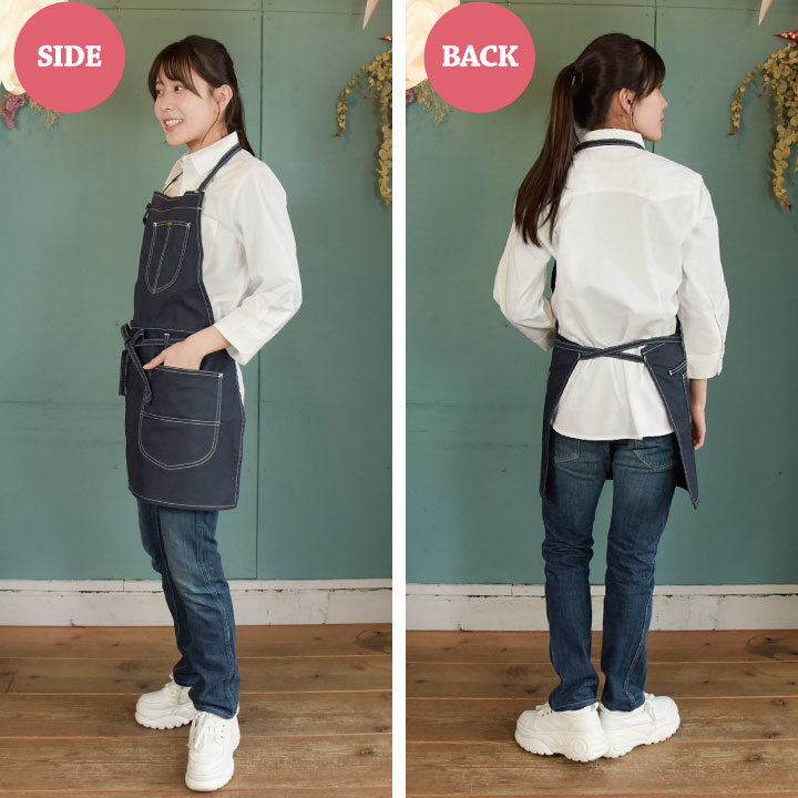 USEDデニム×ビンテージエプロンリメイク ボストンバッグ 2way 楽天市場8 11 01:59まで！クーポン利用300円OFF正規品Lee 2WAY ワーク デニムエプロン ヒッコリー シンプル おしゃれ かわいい カフェ 首かけ 結婚祝い シンプル プレゼント ギフト名入れ