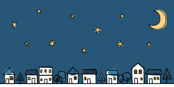 シンプルな街並 風景と人物のイラスト制作例 A115イラスト工房