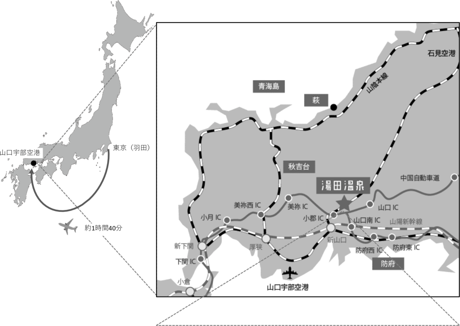 新山口駅・湯田温泉方面