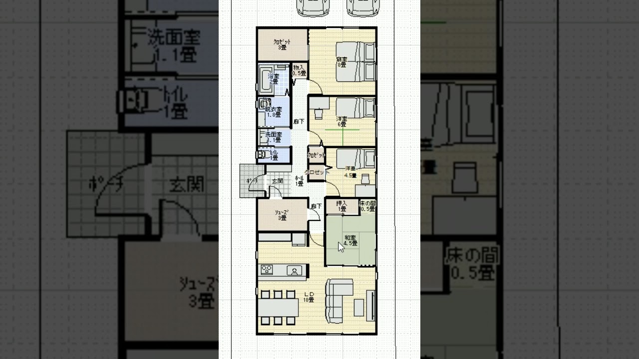 平屋の間取り30坪前後、南北・東西に長い土地に建つ横長・縦長の平屋 2〜4LDK の成功事例福井の注文住宅・工務店ノークホームズ