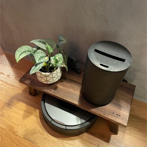 NISSHO Lefurni ロボット掃除機 収納ボックス 収納家具 電話台 キャスター付き ルーター収納 ケーブル