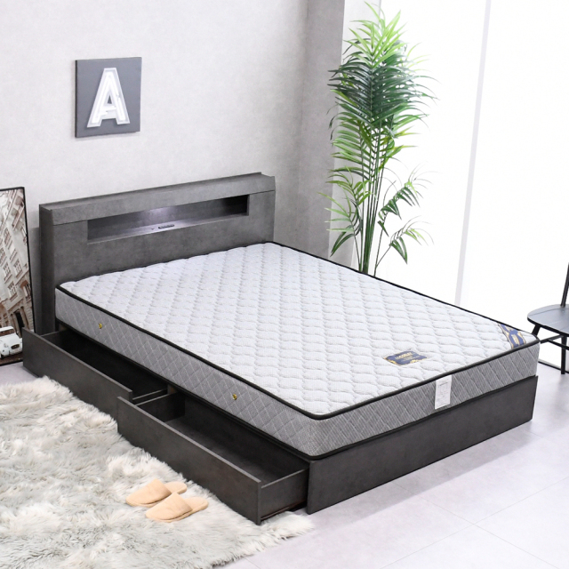 棚付きフロアベッド TUULIE トゥーリエステージタイプ ボンネルコイルマットレス付き クイーン ベッドフレーム：幅180cm マットレス：幅160cm- ソファ・ベッド通販 nuqmo ヌクモ