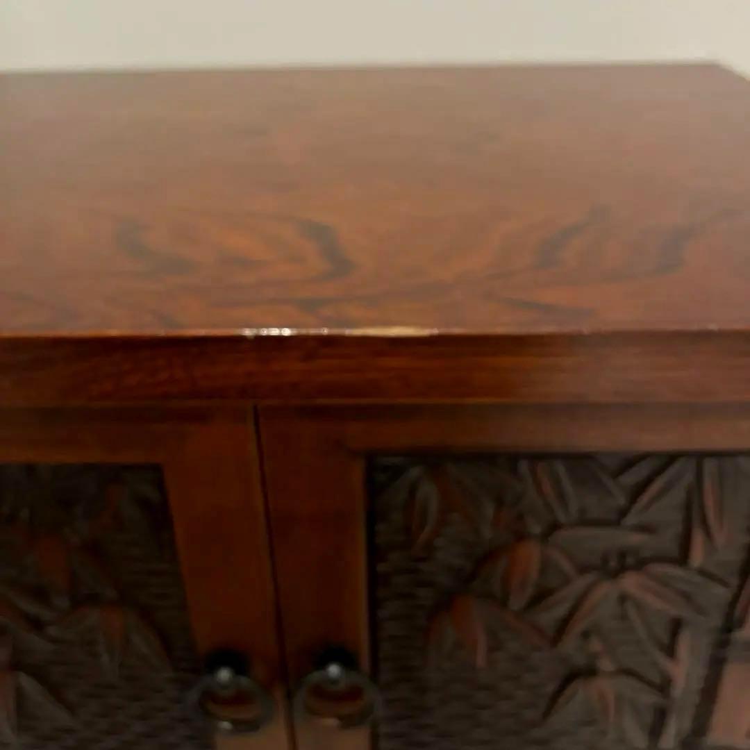 古家具 前桑 タモ無垢 リメイク 茶箪笥 茶棚 飾り棚 水屋箪笥 レトロ