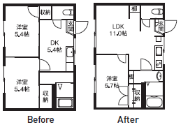 広々使える家具配置・レイアウト。団地・古い賃貸のインテリア実例集 2DK・2LDKSheage シェアージュ