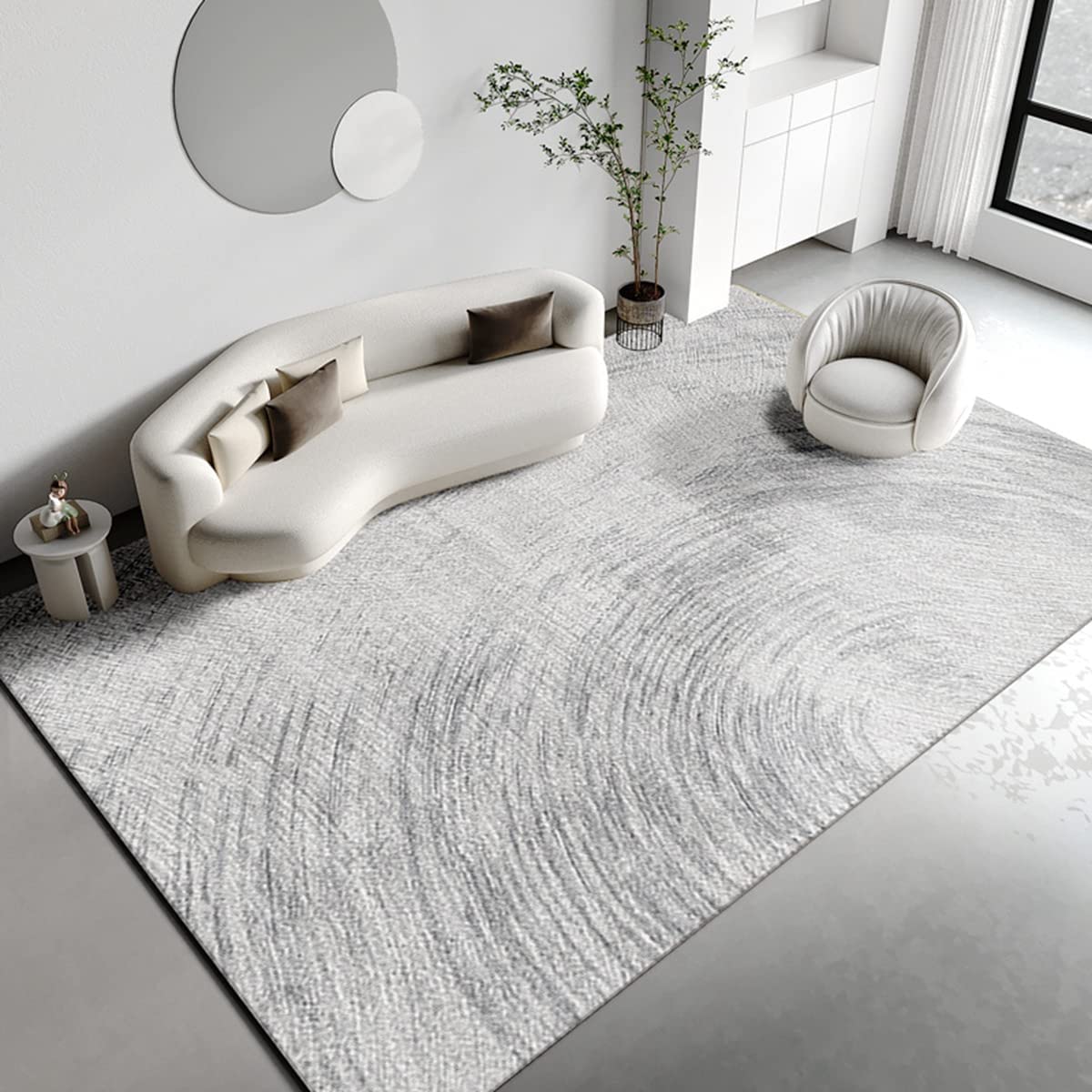 ラグ 円形 140 洗える ラグマット サラふわ 丸 絨毯 じゅうたん 丸型 北欧 おしゃれ カーペット かわいい ラグ シャギーラグ ホワイト 白黒 円型 洗濯 サークル 滑り止め ムーティau PAY マーケット