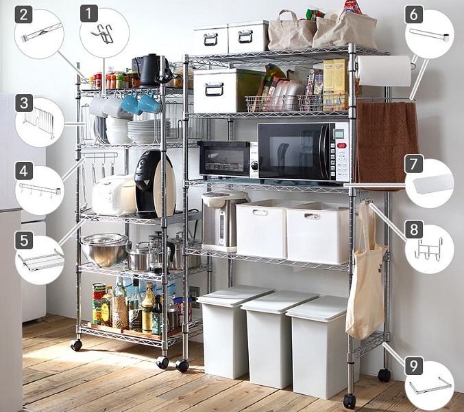 スチール レンジ台 キッチンスチールラック シルバー 棚 モジュール家具 食器棚 シルバー」の人気商品