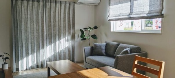 オーダーカーテン新築セット グレーのシンプルモダンのコーディネート SM-05 4窓セット